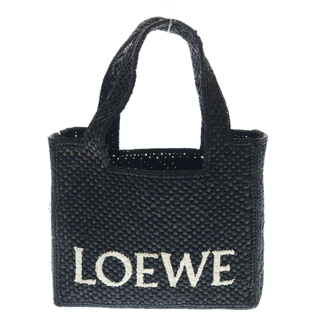 LOEWE (ロエベ) フォントトート スモール 2WAYバッグ ハンドバッグ ショルダーバッグ ブラック カゴバッグ ゴールド金具