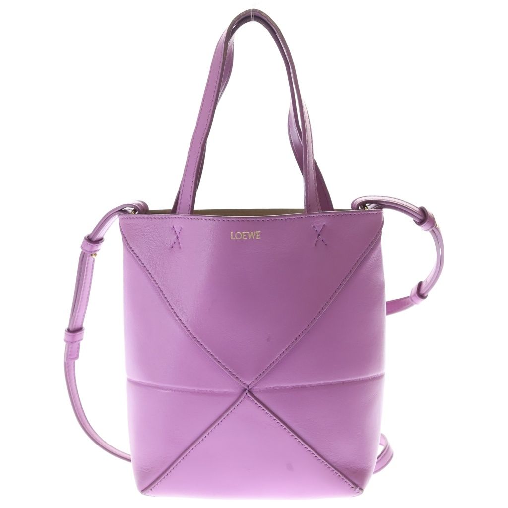 LOEWE (ロエベ) パズルフォルド ミニ レザー 2way ハンドバッグ ショルダーバッグ パープル