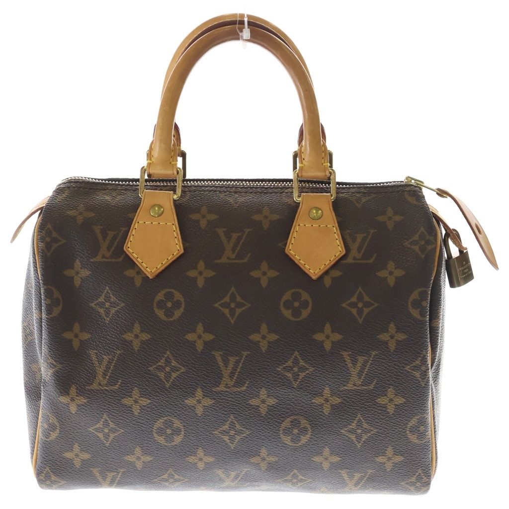 LOUIS VUITTON (ルイヴィトン) モノグラム スピーディ25 ハンドバッグ ミニボストンバッグ ブラウン レザー×PVC M41528 ゴールド金具