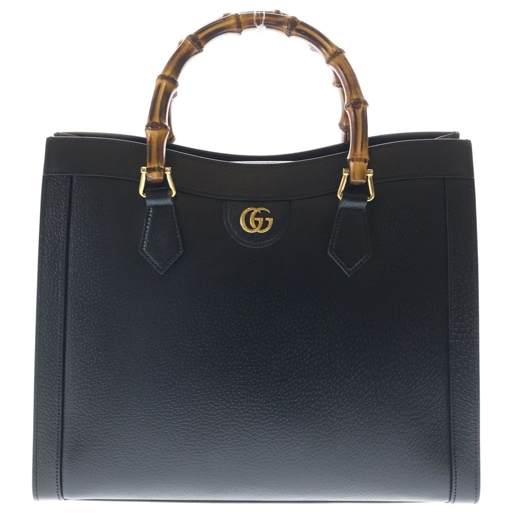 GUCCI (グッチ) ダイアナ ラージ レザー ハンドバッグ 2wayショルダーバッグ ブラック 678842