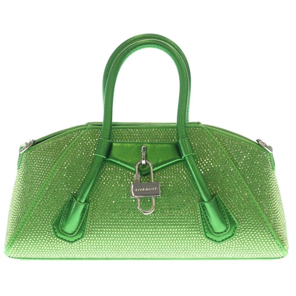 GIVENCHY (ジバンシィ) MINI ANTIGONA STRETCH BAG ミニ アンティゴナ ストレッチ ラインストーン装飾 2WAY ハンドバッグ ショルダーバッグ グリーン BB50RHB1X0
