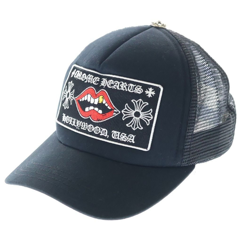 CHROME HEARTS (クロムハーツ) ×MATTY BOY CHOMPER TRUCKER CAP マッティボーイ チョンパー ロゴ刺繍 メッシュ トラッカーキャップ 帽子 ブラック
