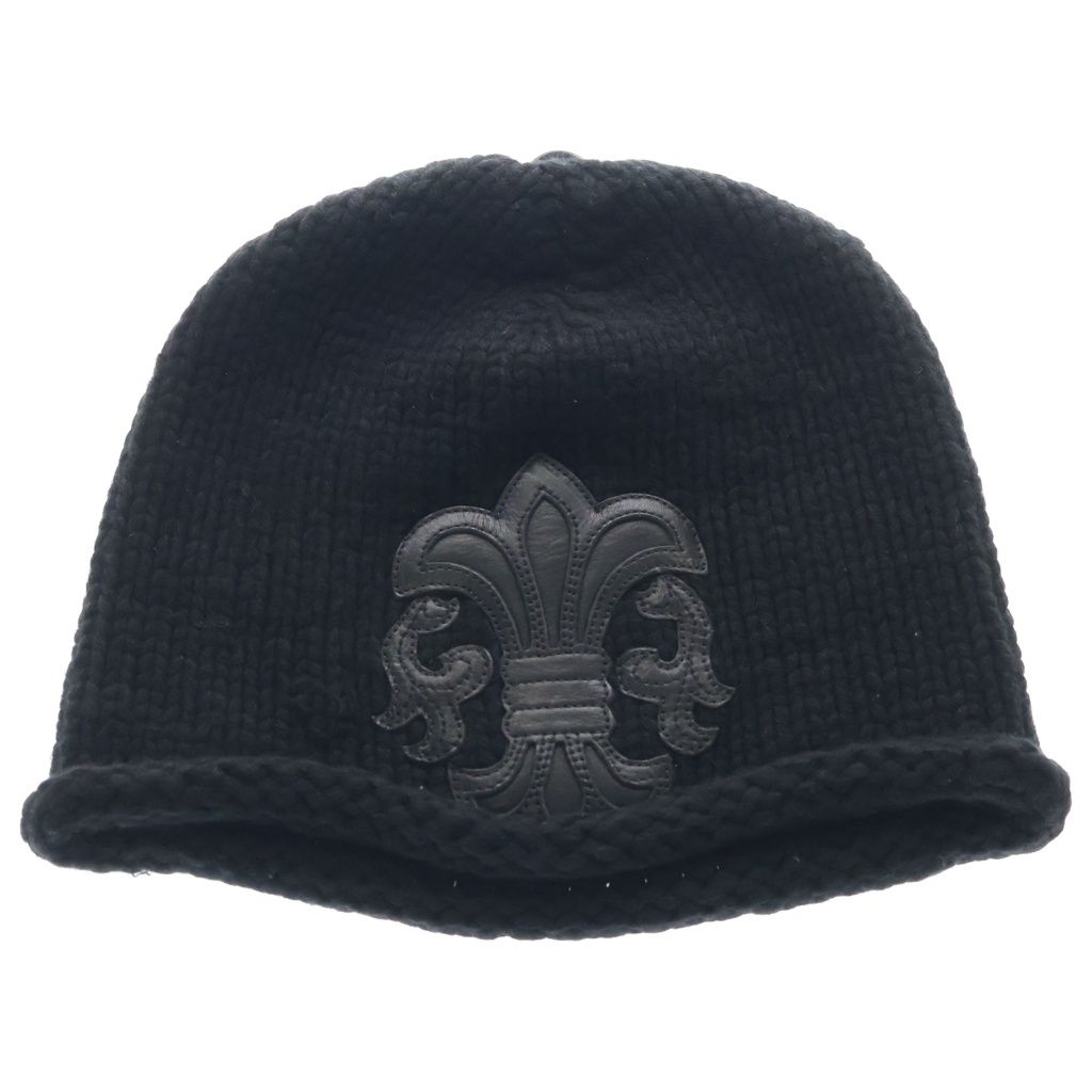 CHROME HEARTS (クロムハーツ) BEANIE CASH BS FLARE BSフレアパッチ ニットビーニー キャップ 帽子 ブラック