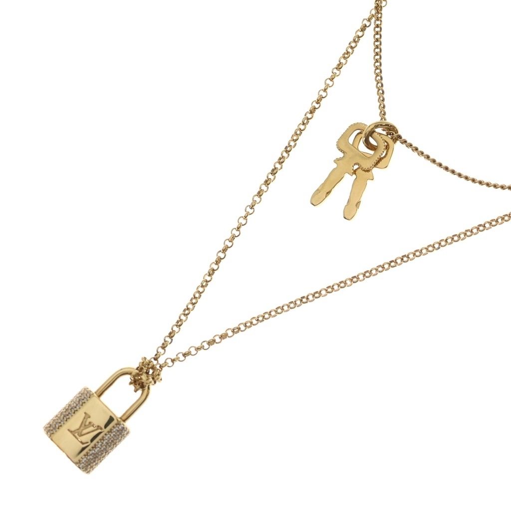 LOUIS VUITTON (ルイヴィトン) LV パドロック ペンダントネックレス ゴールド GP M01593