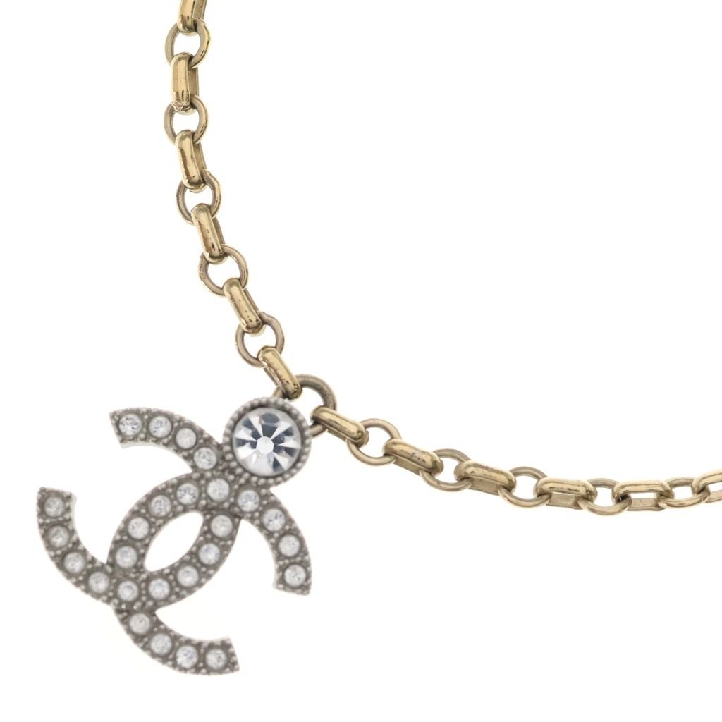 CHANEL (シャネル) ココマーク ラインストーンネックレス I25V