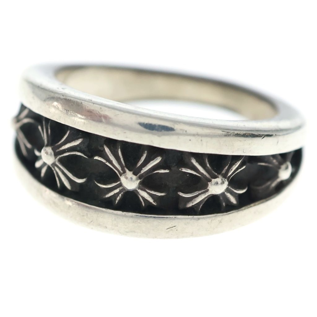 CHROME HEARTS (クロムハーツ) NARROW V CH PLS ナローVバンド CHプラスリング シルバー BCA399