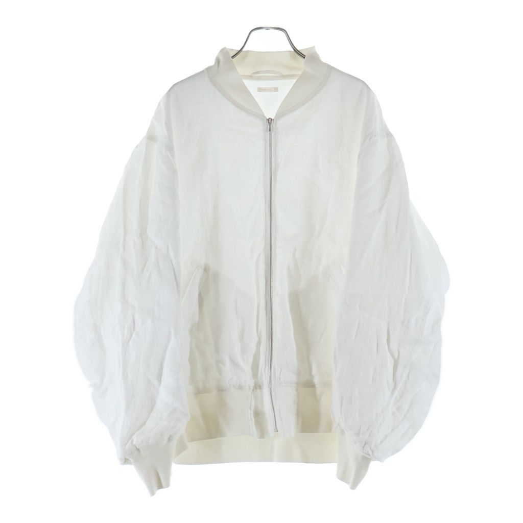 COMOLI (コモリ) 24SS リネンWクロス ジップブルゾン Z01-01019 ホワイト