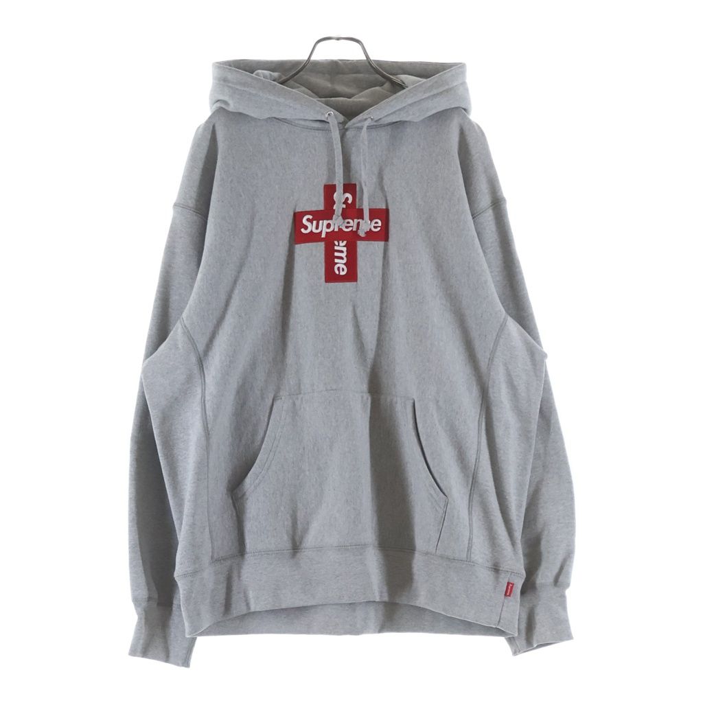 SUPREME (シュプリーム) 20AW Cross Box Logo Hooded Sweatshirt クロス ボックスロゴ フーデッド スウェットシャツ プルオーバーパーカー グレー