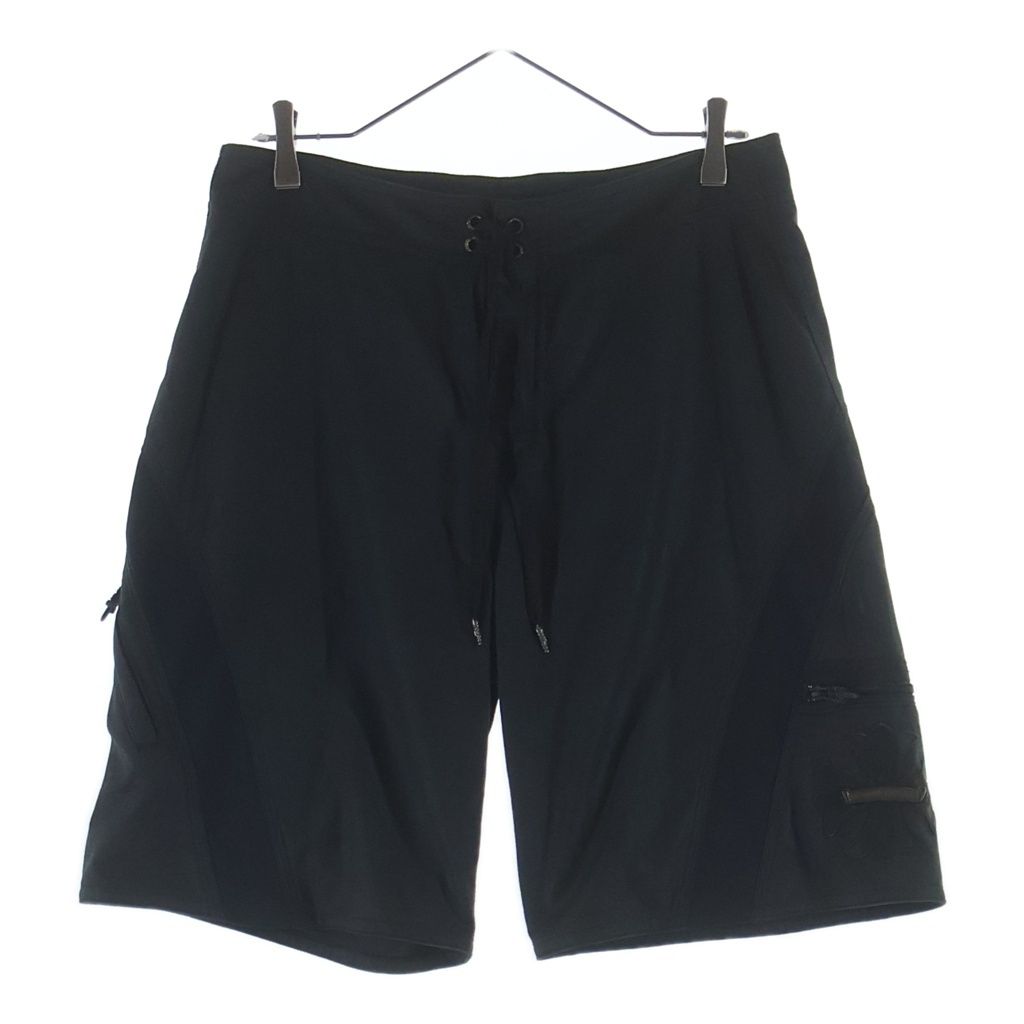 CHROME HEARTS (クロムハーツ) CHプラスパッチ付きレザーハーフパンツ ブラック