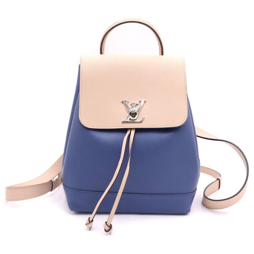 LOUIS VUITTON (ルイヴィトン) ロックミー・バックパック リュックサック ブルー×ピンク レザー M41817 シルバー金具