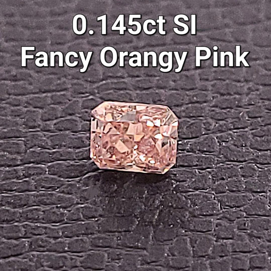 至高の桜色 天然ピンクダイヤ 0.145ct Fancy Orangy Pink