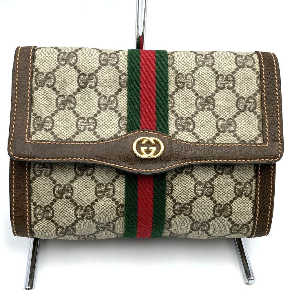 GUCCI グッチ ポーチ クラッチバッグ GGスプリーム シェリー オールドグッチ レディース ヴィンテージ
