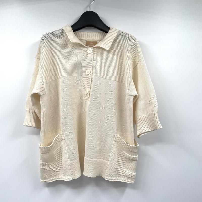 【中古】NIGEL CABOURN WOMAN BASEBALL KNIT POLO サイズF 8050-08-40001 IVORY[17][240017775095]