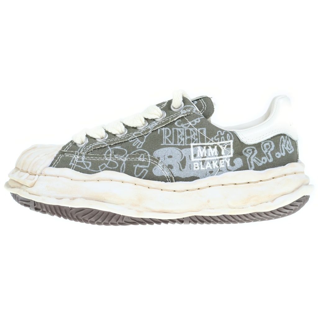 MAISON MIHARAYASUHIRO (メゾンミハラヤスヒロ) 26SS ソール グラフィティ プリント キャンバスロー ローカットスニーカー グレー 38 A16FW730