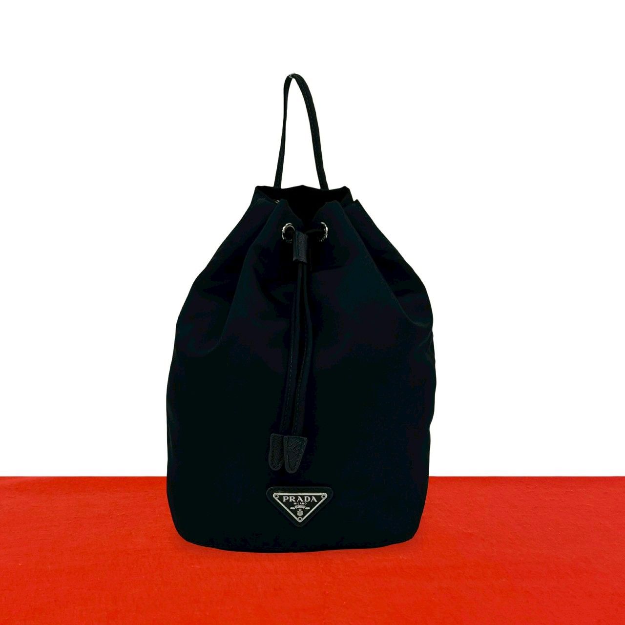 極 美品 PRADA プラダ 三角ロゴ 金具 テスート ナイロン サフィアーノ 