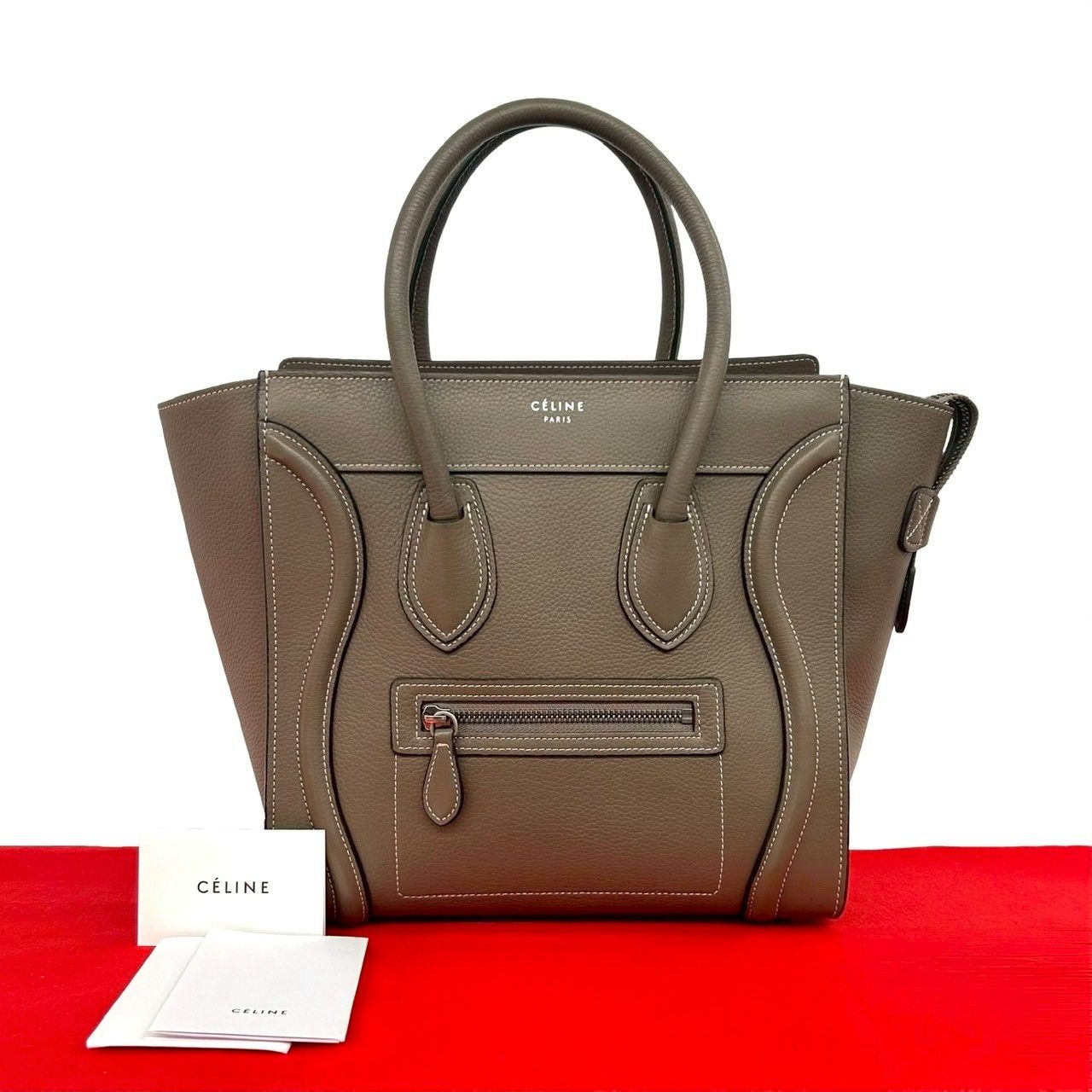 極 美品 CELINE セリーヌ ラゲージ マイクロショッパー レザー 本革