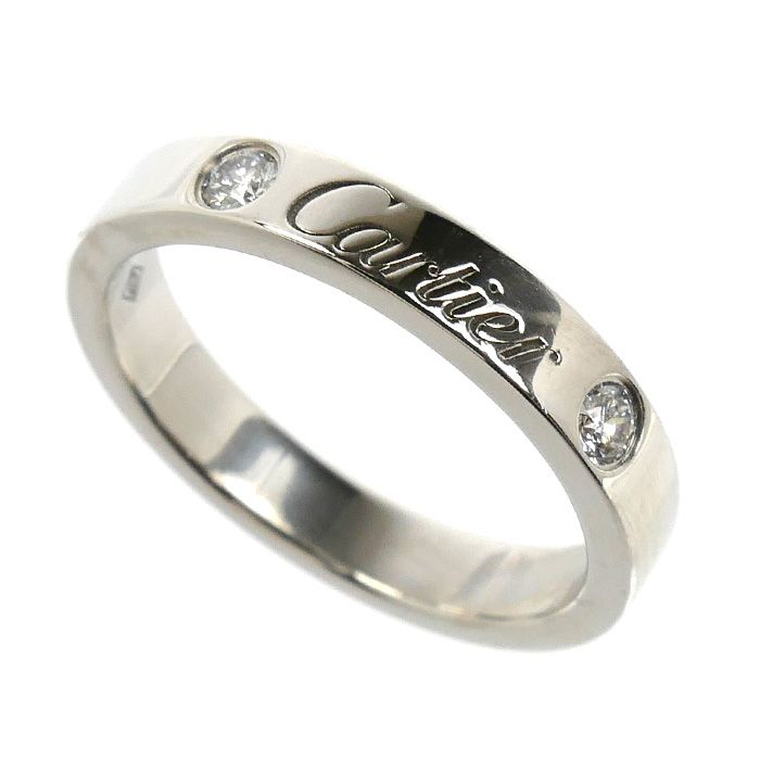 CARTIER カルティエ Pt950プラチナ ウエディング リング・指輪 B4077846 ダイヤモンド 6.5号 46 4.2g レディース 中古 美品