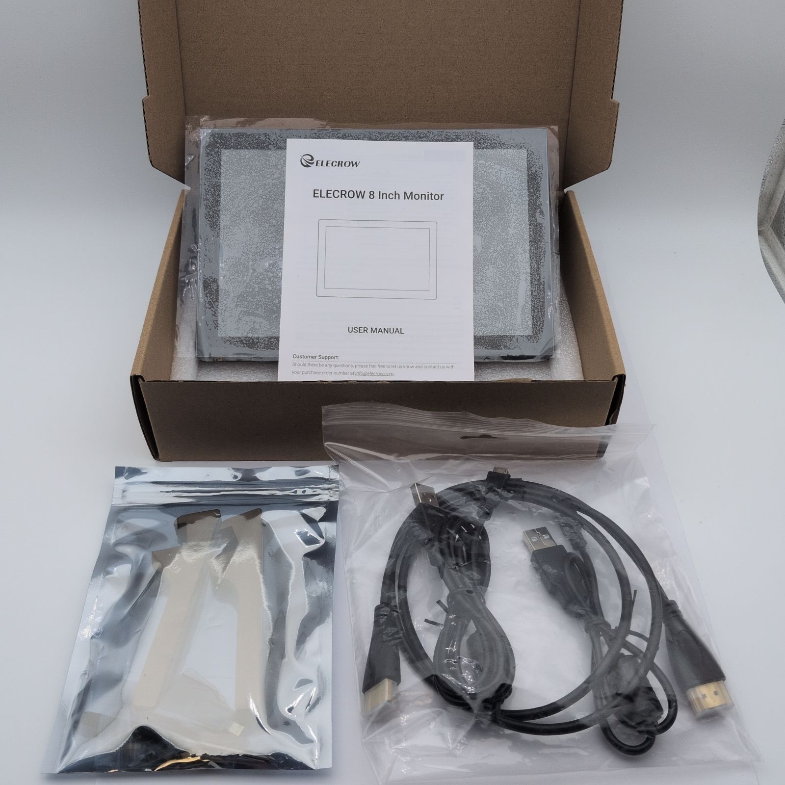 【No.2026-03-８】ELECROW 8インチ モバイルモニター 非タッチ液晶ディスプレイ 1280×800解像度 USB給電 HDMI対応 Raspberry Pi・ノートPC・Jetson Nano・ゲーム機対応