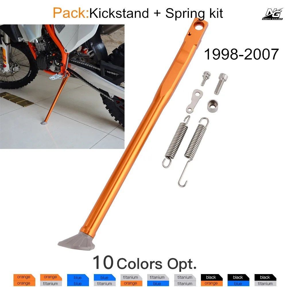 パーキングサイドスタンドキックスタンド + スプリングキット KTM EXC 300 EXC 125 525 1998-2007 オートバイ