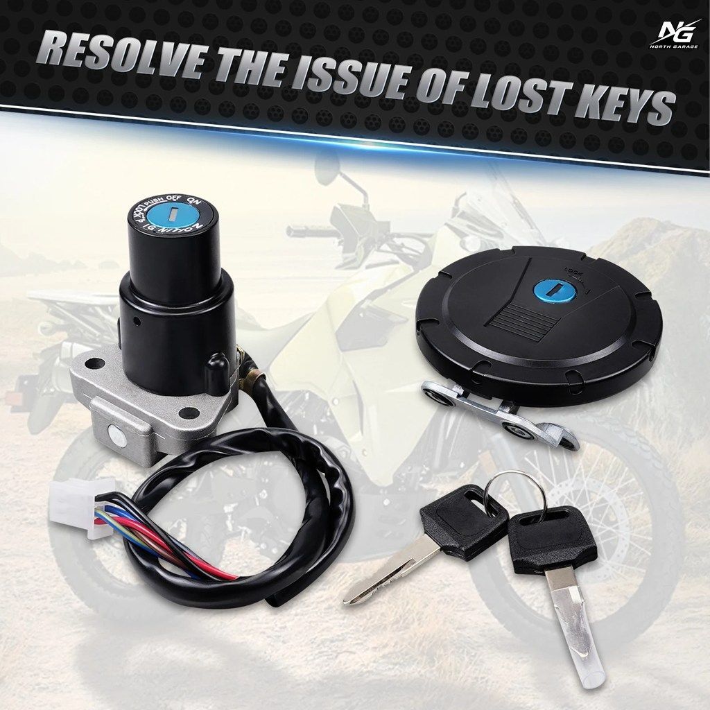 カワサキ KLR650 1987-2007 オートバイ イグニッション スイッチ 燃料ガス キャップ カバー ロック キー セット KLR650 2003 - 07