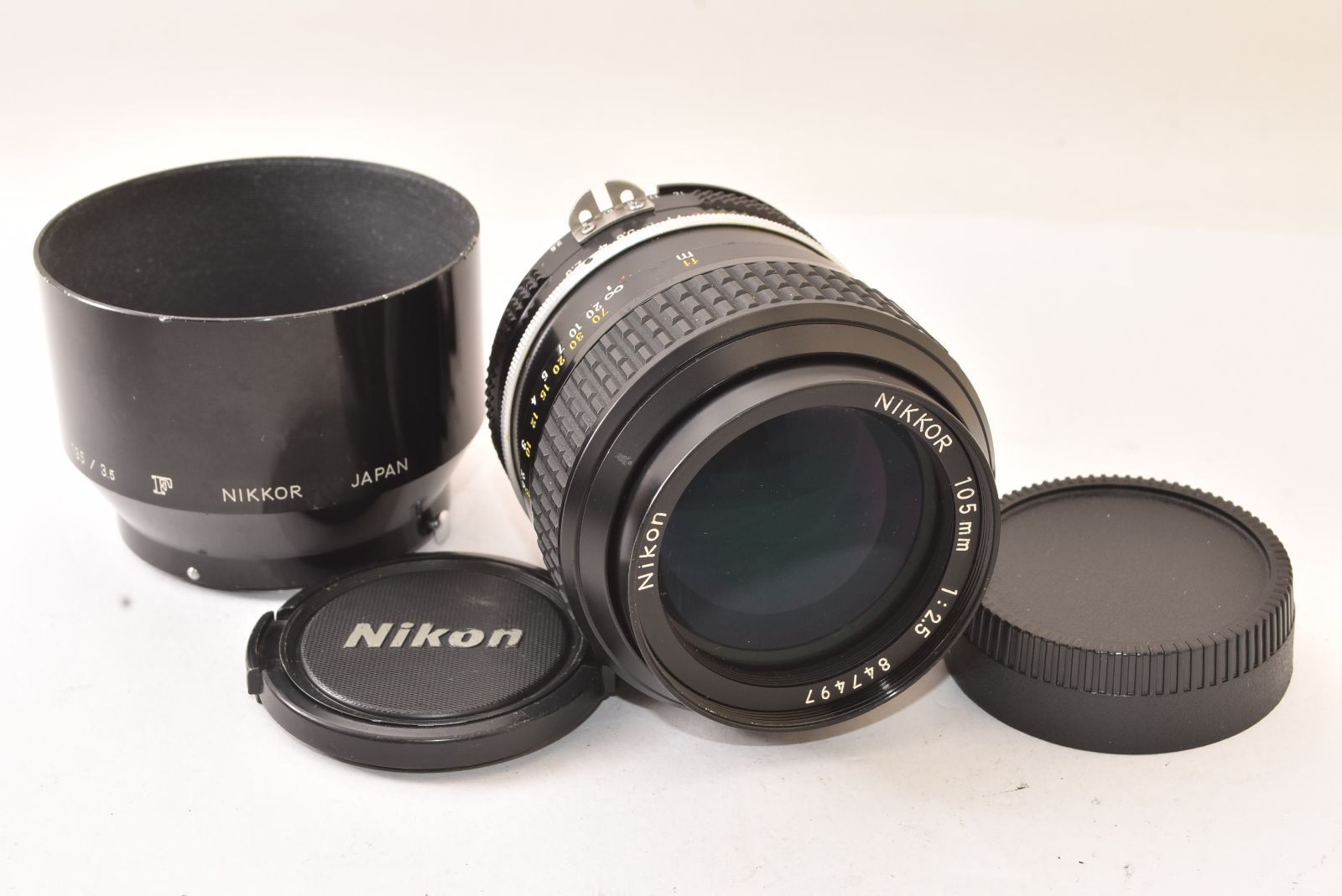 ★ジャンク品★ Nikon ニコン Ai NIKKOR 105mm F2.5 専用フード付 J2606043