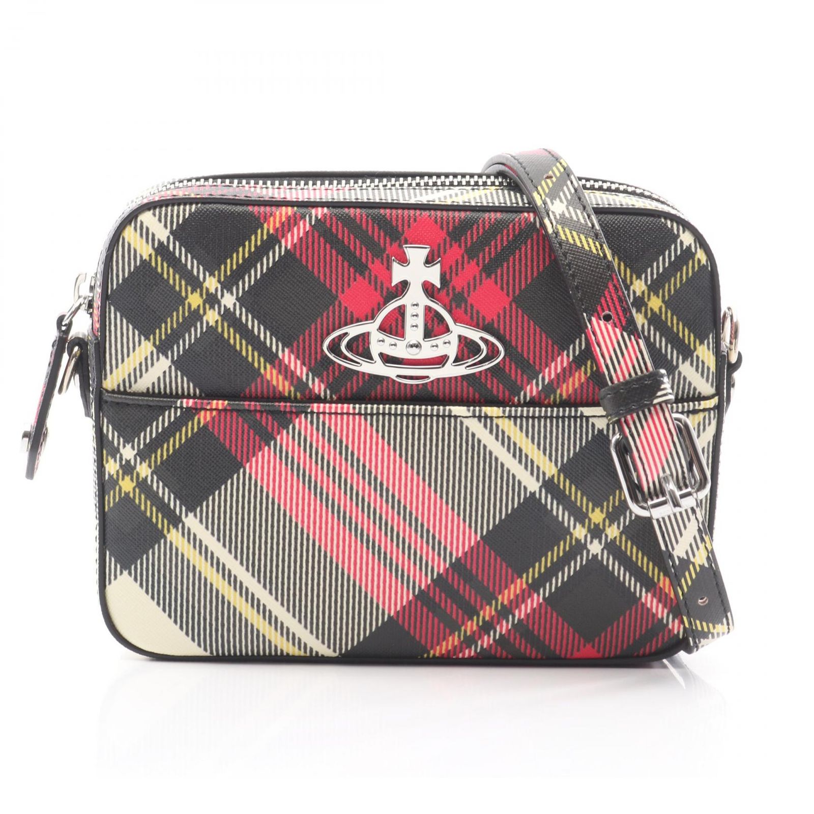 Vivienne Westwood ヴィヴィアンウエストウッド CAMERA BAG BIOGREEN SAFFIANO PRINTED 3 オーブ ショルダーバッグ