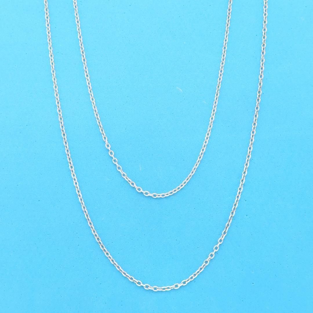美品 Tiffany&Co. ティファニー ロング シルバー ネックレス チェーン SV925 65 70cm アジャスター EX006