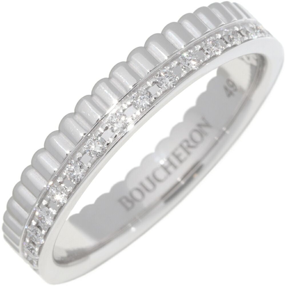 ブシュロン 指輪 K18WG ダイヤ32P(0.24ct) キャトル ラディアントリング ハーフ フルパヴェ JAL00226
