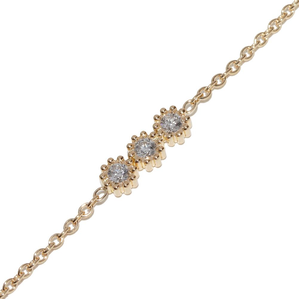 ディオール ブレスレット K18YG ダイヤ3P(0.129ct) ミミローズ ブレスレット JMRO95007