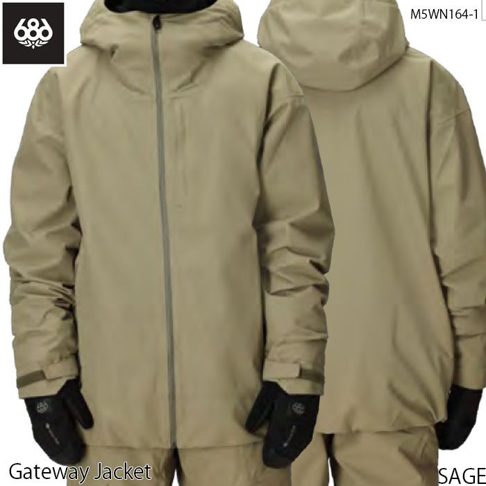 Lサイズのみ スノーウェア ジャケット メンズ 25-26 686 Gateway Jacket スノーボード スキー スノボ M5WN164 SAGE ロクハチロク 日本正規品