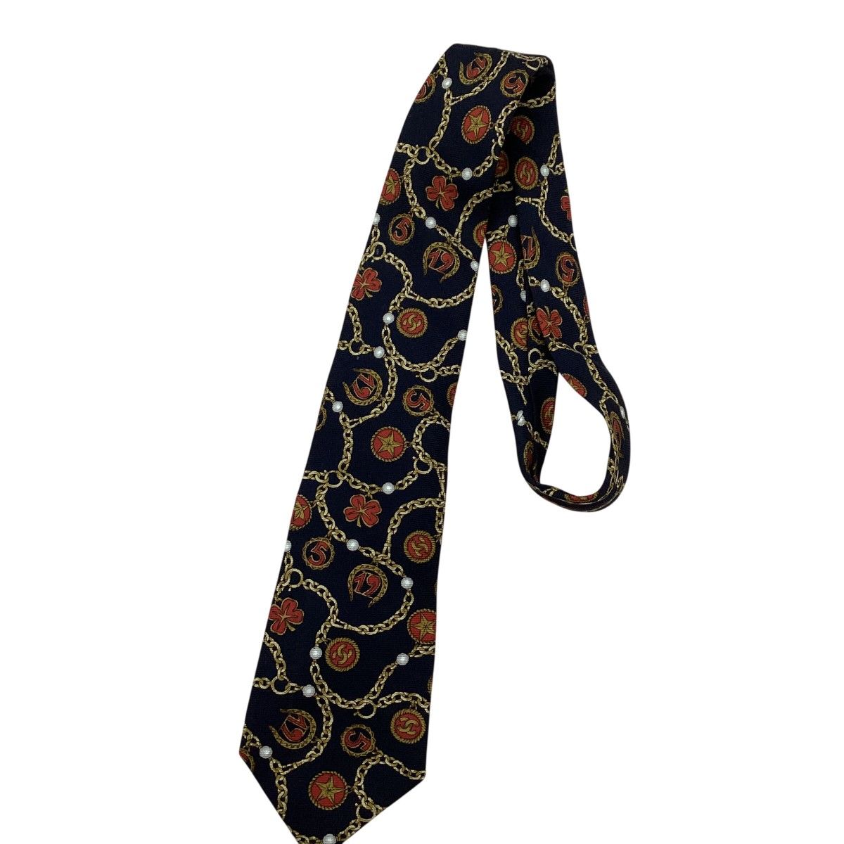 CHANEL シャネル ネクタイ チェーン柄 ブラック