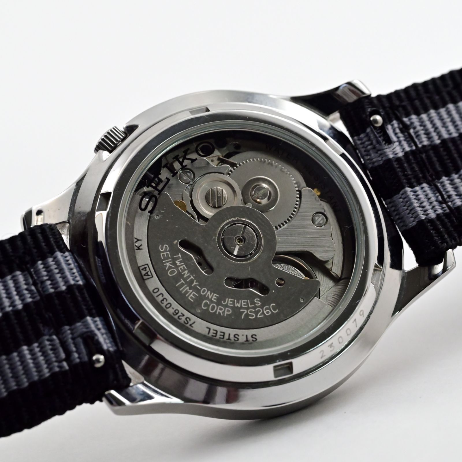 良品 SEIKO 5 セイコー 21石 自動巻 Automatic 38mm 黒文字盤 Day/Date 