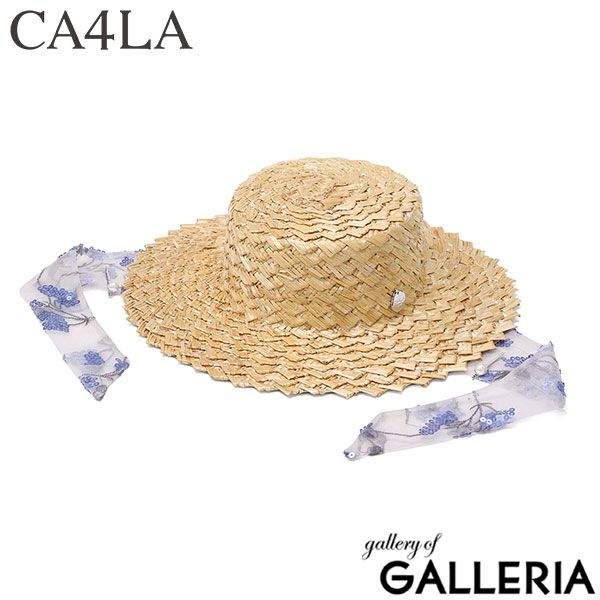 CA4LA カンカン帽 帽子 レディース カシラ 春夏 春 夏 麦 麦わら 麦わら帽子 つば広 おしゃれ カジュアル 上品 きれいめ 女性 リボン 日本製 ハット Main Collection BALLERINE SHK01303 GRAY