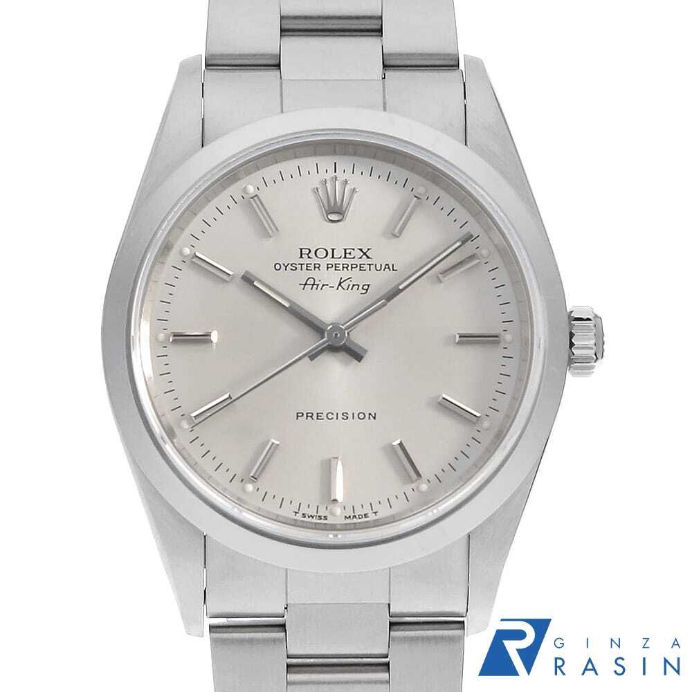 ロレックス エアキング 14000 シルバー バー U番 中古 メンズ