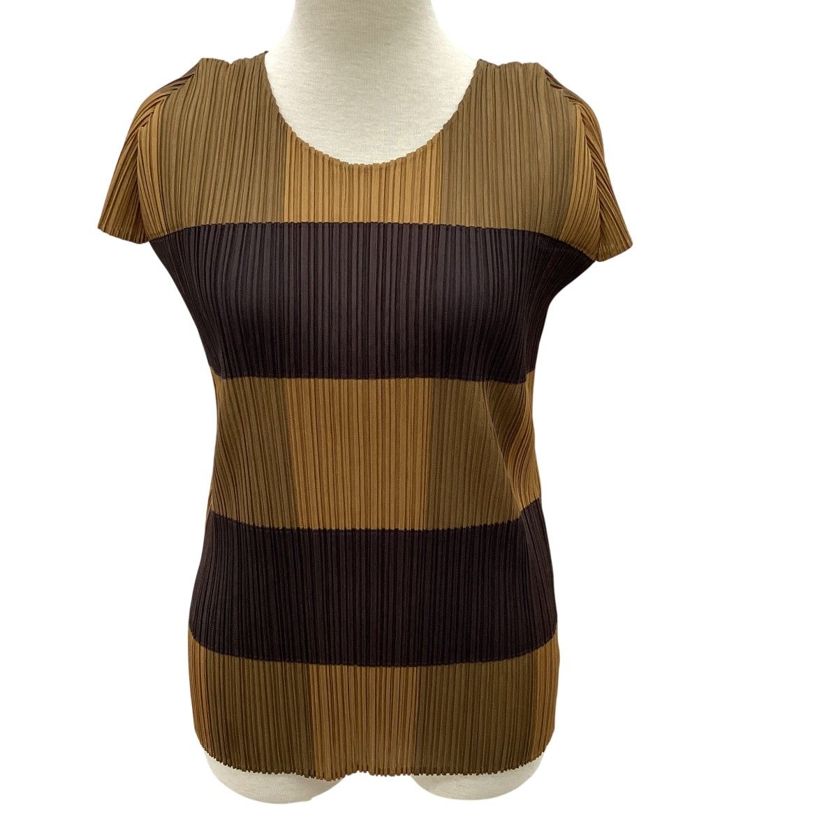 ISSEY MIYAKE イッセイミヤケ PLEATS PLEASE カットソー SIZE 3 PP03-JK504 ブラウン