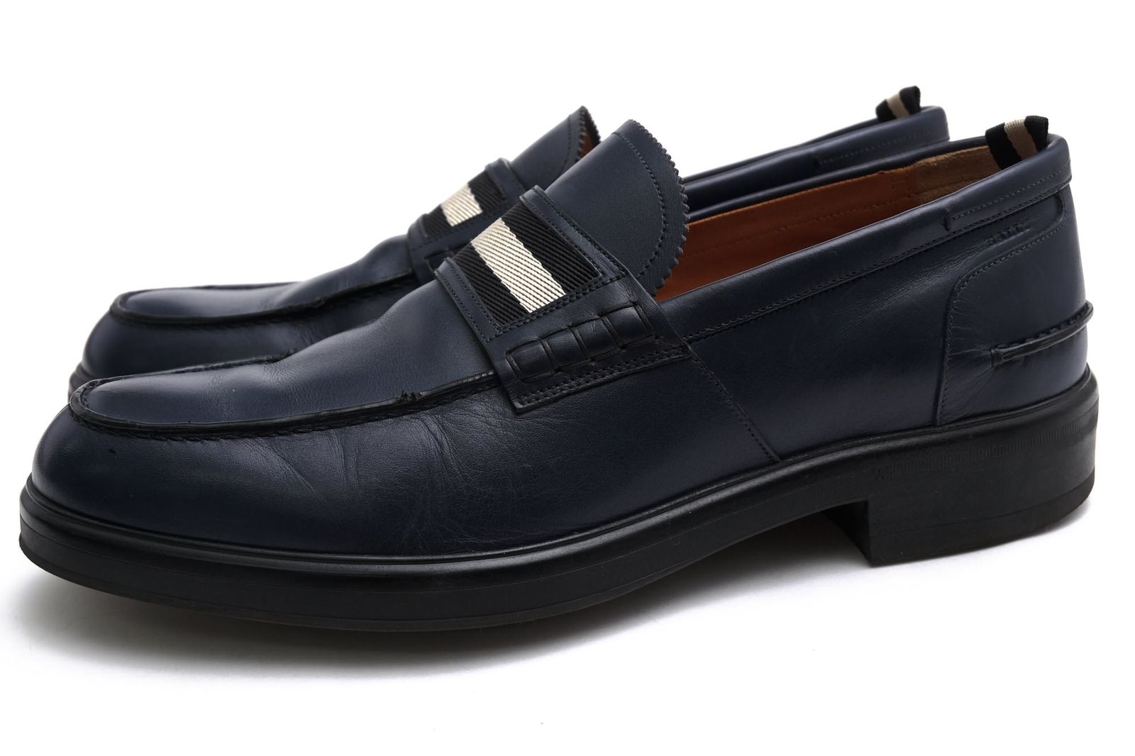 バリー／BALLY コインローファー ペニーローファー シューズ 靴 メンズ 男性 男性用 レザー 革 本革 ネイビー 紺 MORKAN ビーフロールローファー スリッポン