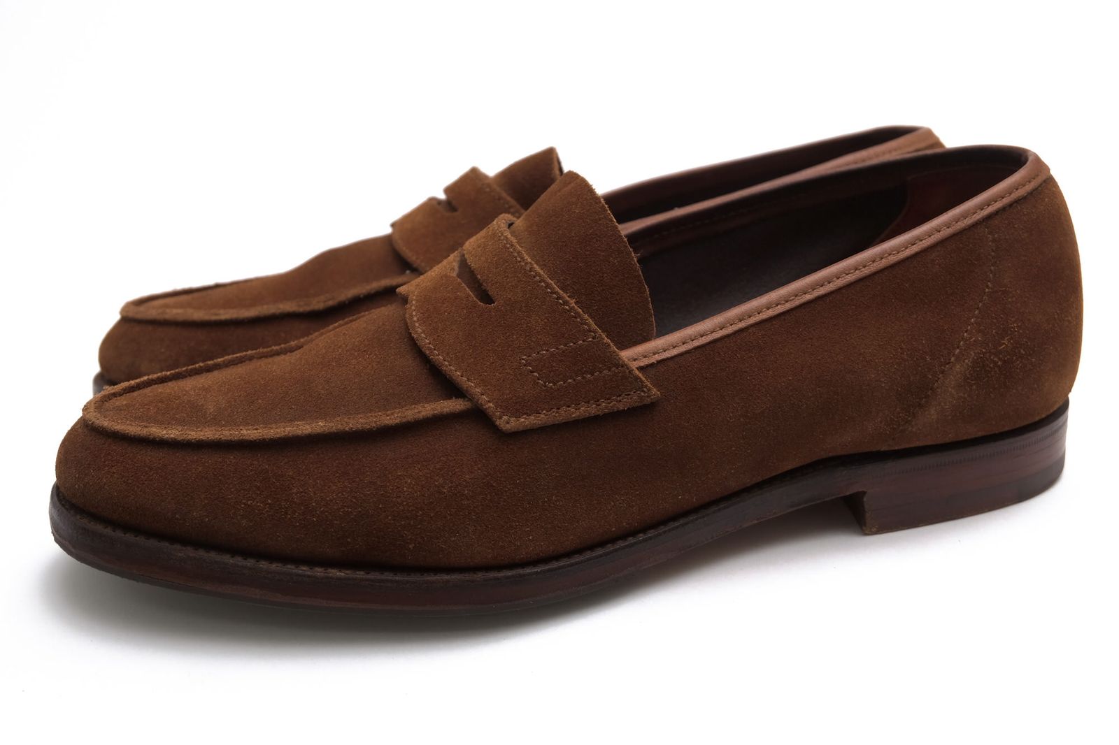 クロケット＆ジョーンズ／CROCKETT＆JONES コインローファー ペニーローファー シューズ 靴 メンズ 男性 男性用 スエード スウェード レザー 革 本革 ブラウン 茶 RICHMOND リッチモンド アンライニング仕様 レザーソール スリッポン