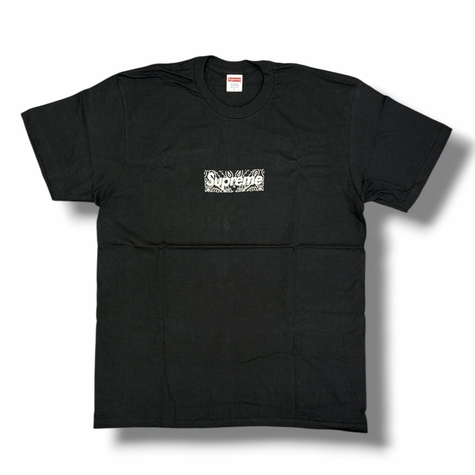 未使用 Supreme 19AW Bandana Box Logo Tee バンダナ ボックス ロゴ Tシャツ 半袖カットソー シュプリーム ブラック L （8133M）