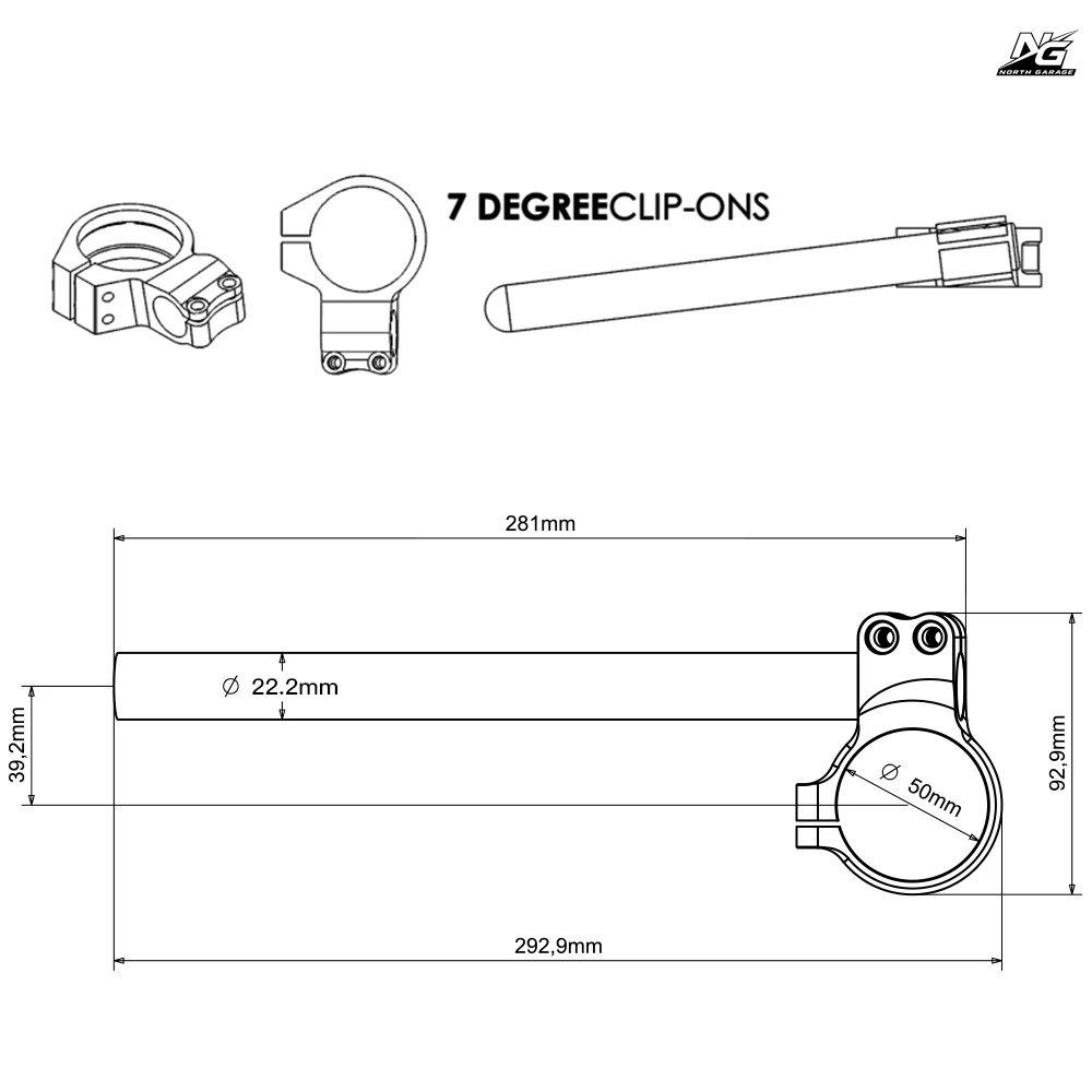 50mmクリップオンハンドルバー GSXR600 1994-1996 GSXR750 1993-2018 GSXR1000 2001-2018 GSXR1100 1995-1998 YAMAHA YZF-R1 R6