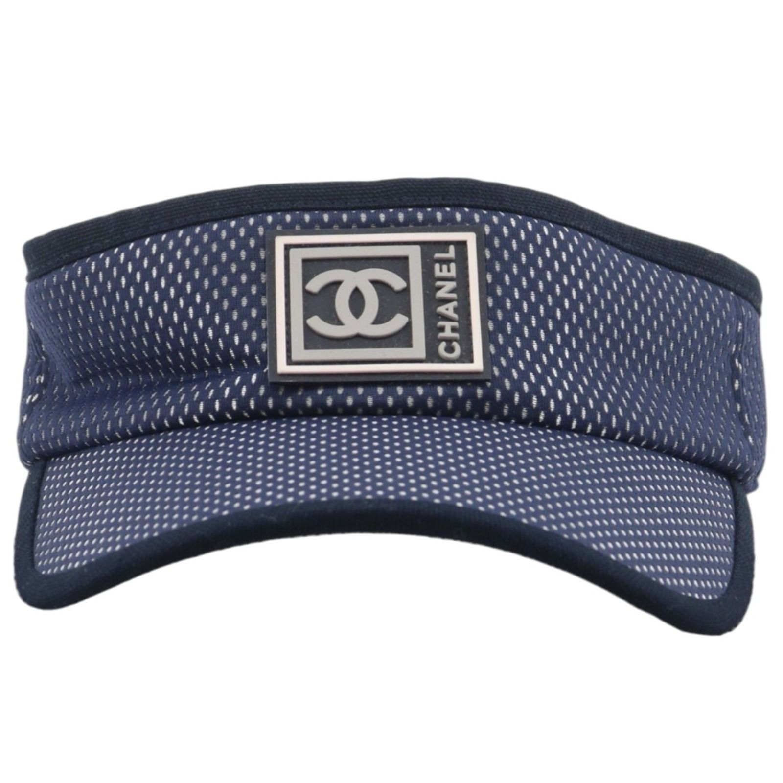 【CHANEL】シャネル スポーツライン ココマーク ナイロン 紺 レディース サンバイザー