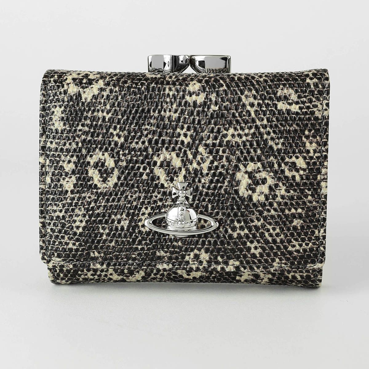 新品 ヴィヴィアン ウエストウッド Vivienne Westwood 3つ折り財布 チャコール/クリーム