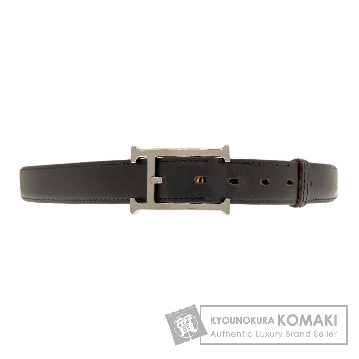 HERMES エルメス Hベルト シルバー金具 ベルト ボックスカーフ メンズ [中古]