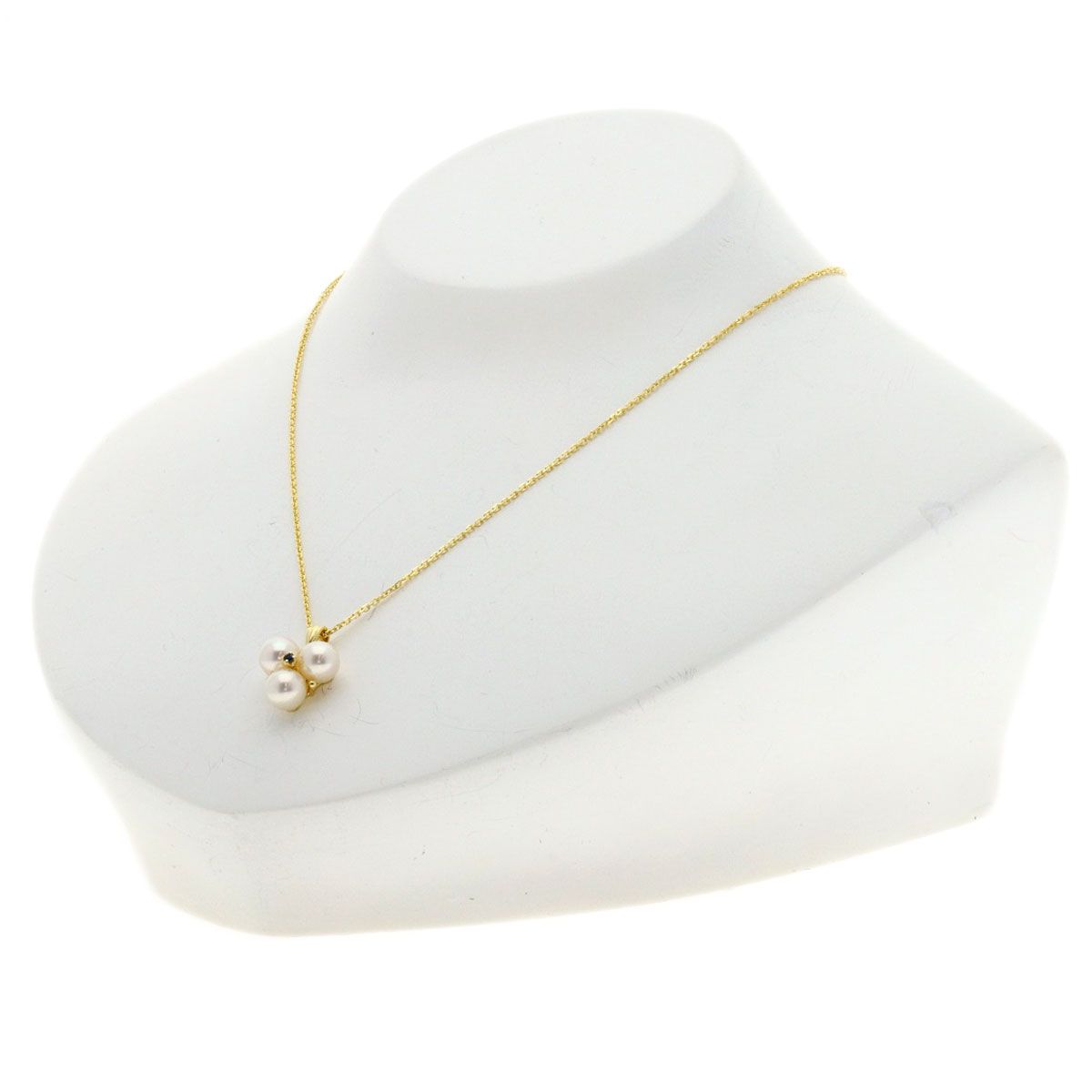 MIKIMOTO ミキモト パール 真珠 サファイア ネックレス K18YG 