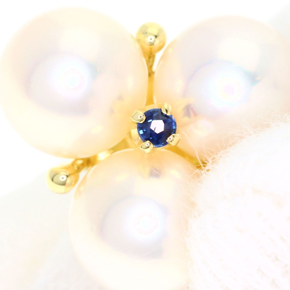 MIKIMOTO ミキモト パール 真珠 サファイア ネックレス K18YG 