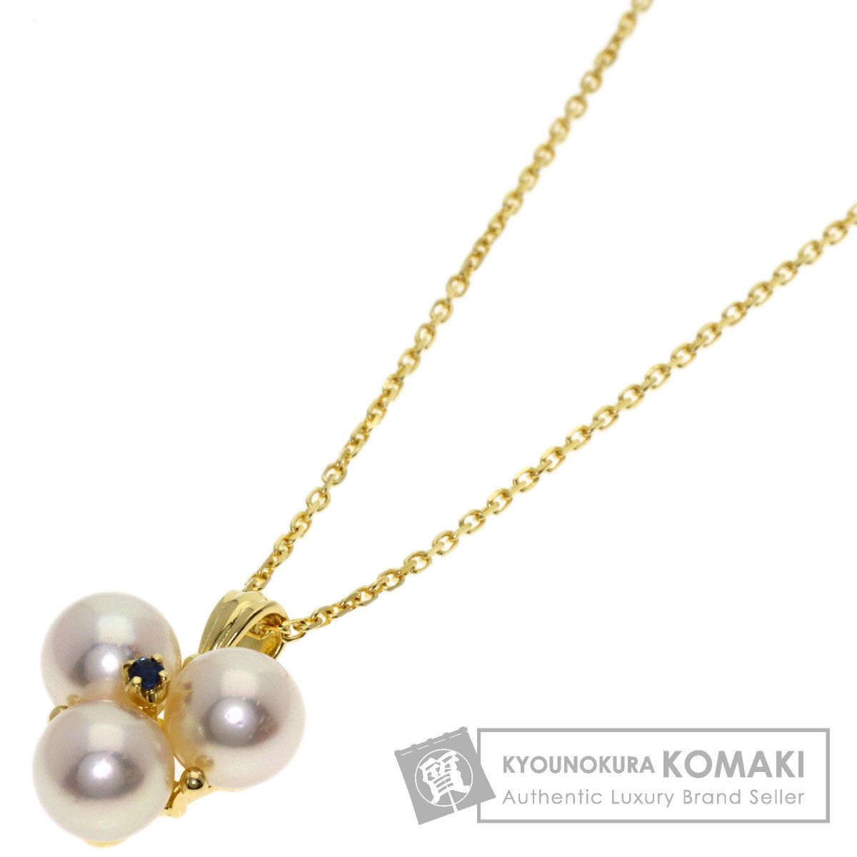 MIKIMOTO ミキモト パール 真珠 サファイア ネックレス K18YG レディース [中古]