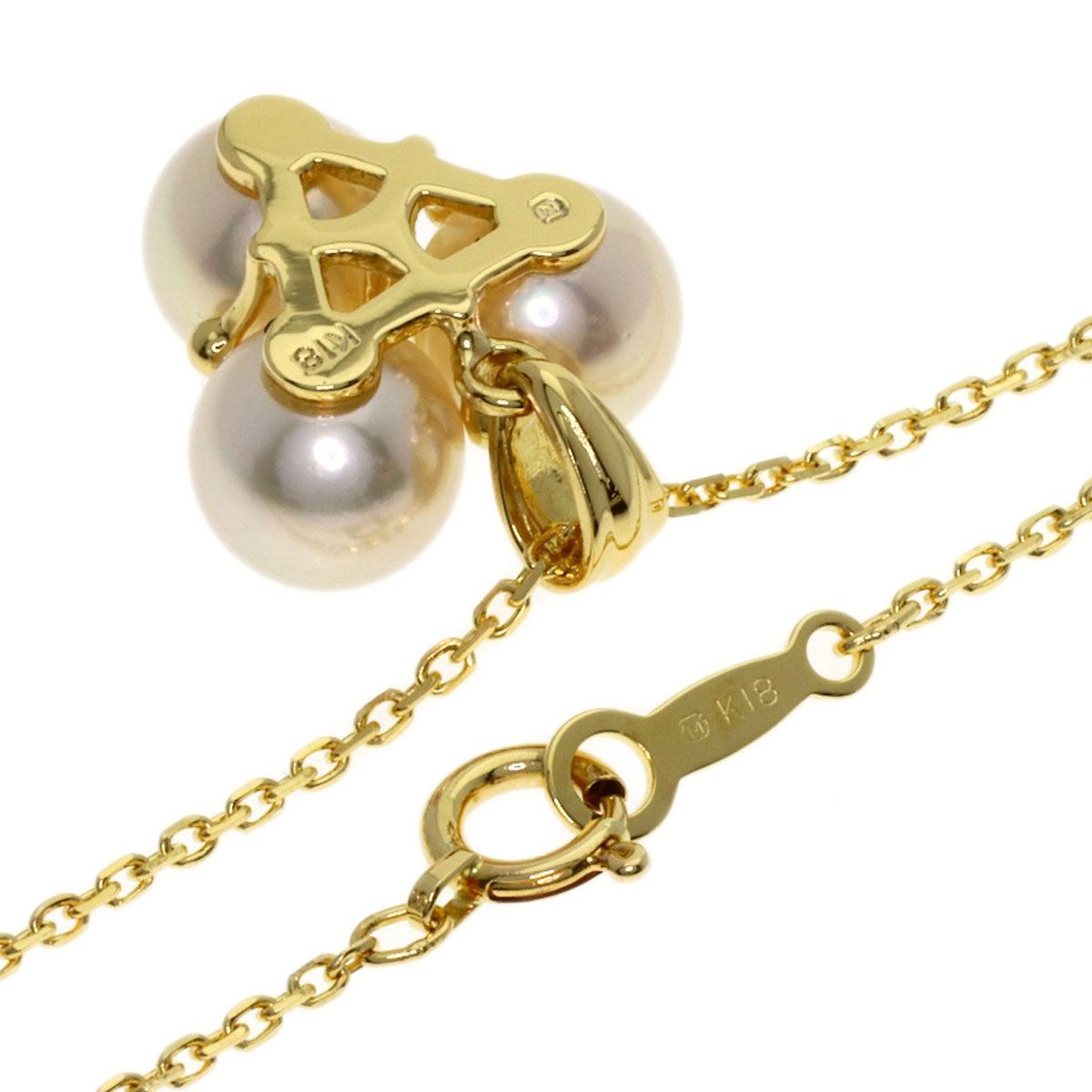 MIKIMOTO ミキモト パール 真珠 サファイア ネックレス K18YG 