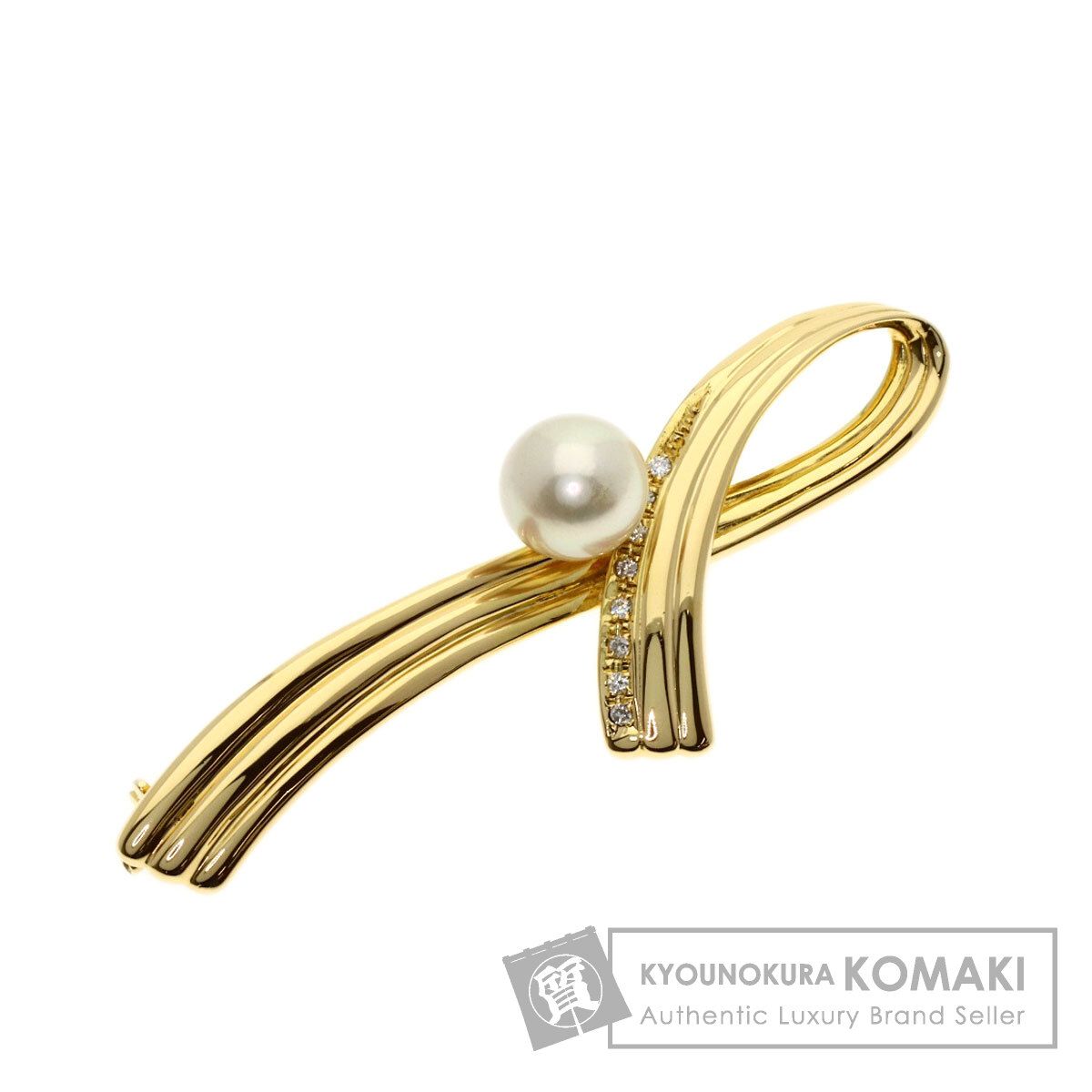 TASAKI タサキ パール 真珠 ダイヤモンド ブローチ K18YG レディース [中古]