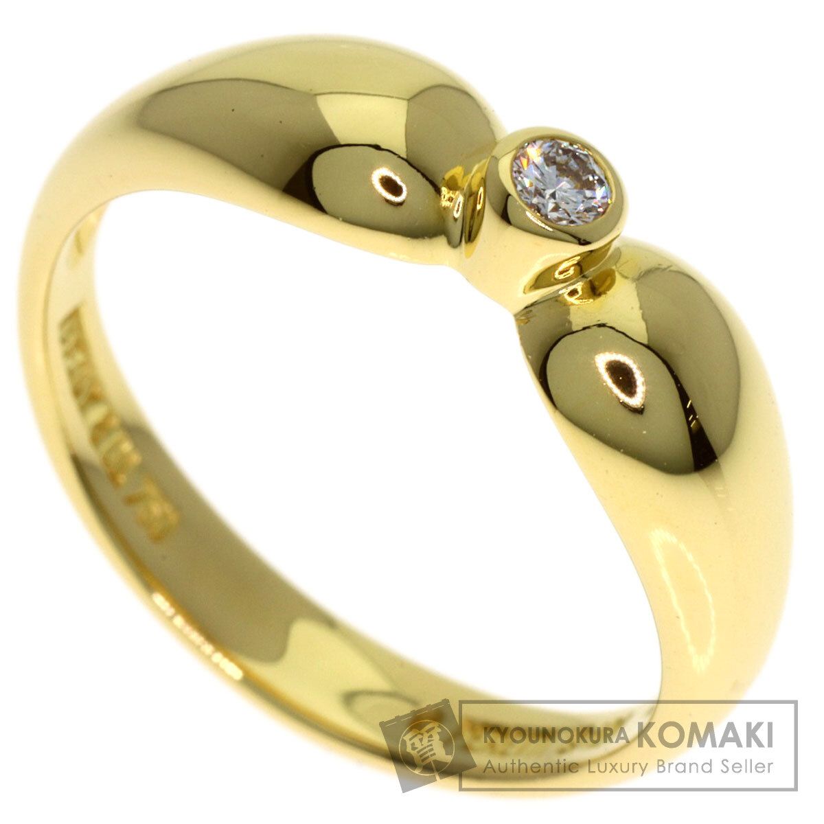 TIFFANY&Co. ティファニー ダブル ティアドロップ 1P ダイヤモンド リング・指輪 K18YG レディース [中古]