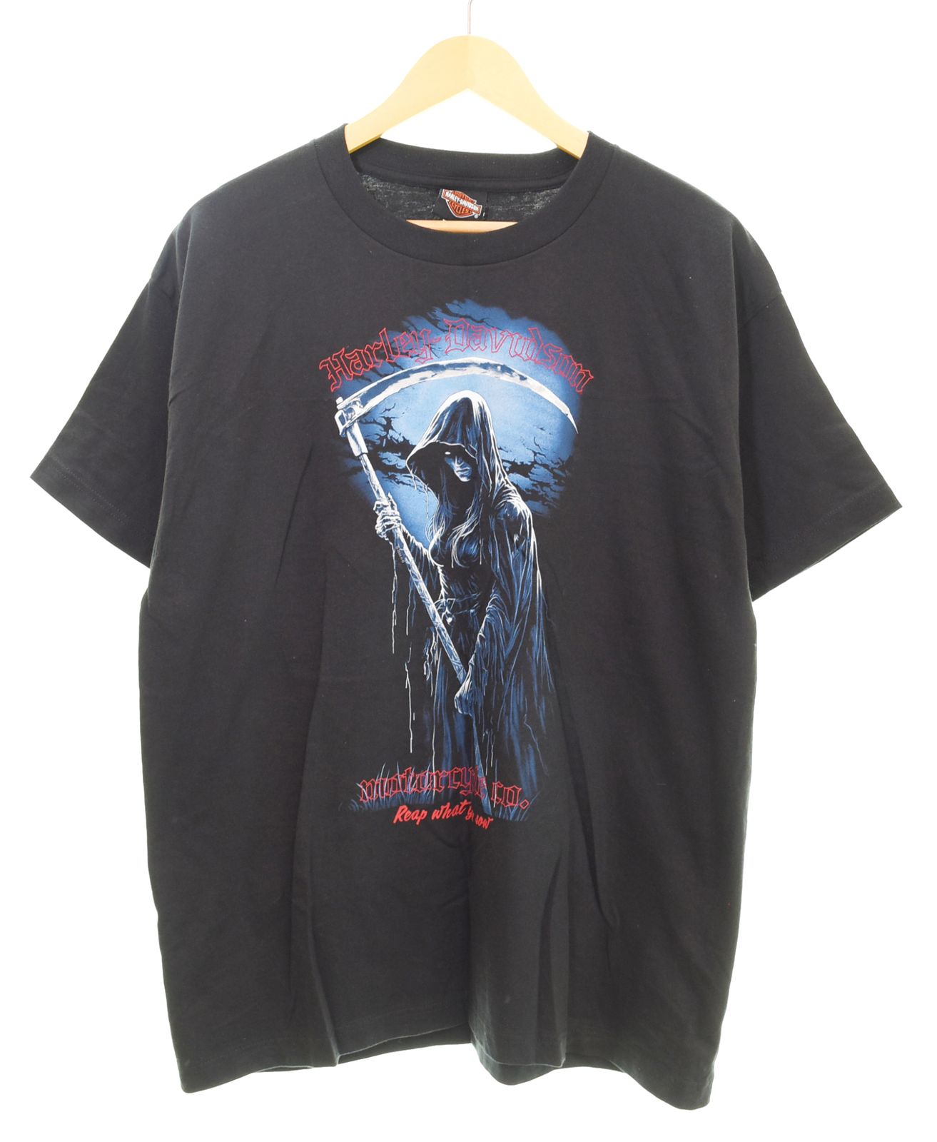 ハーレーダビッドソン Harley Davidson `24 Grim Reaper Tee 死神 Tシャツ グラフィック 両面 プリント L Tシャツ ブラック Lサイズ 103MT-4779