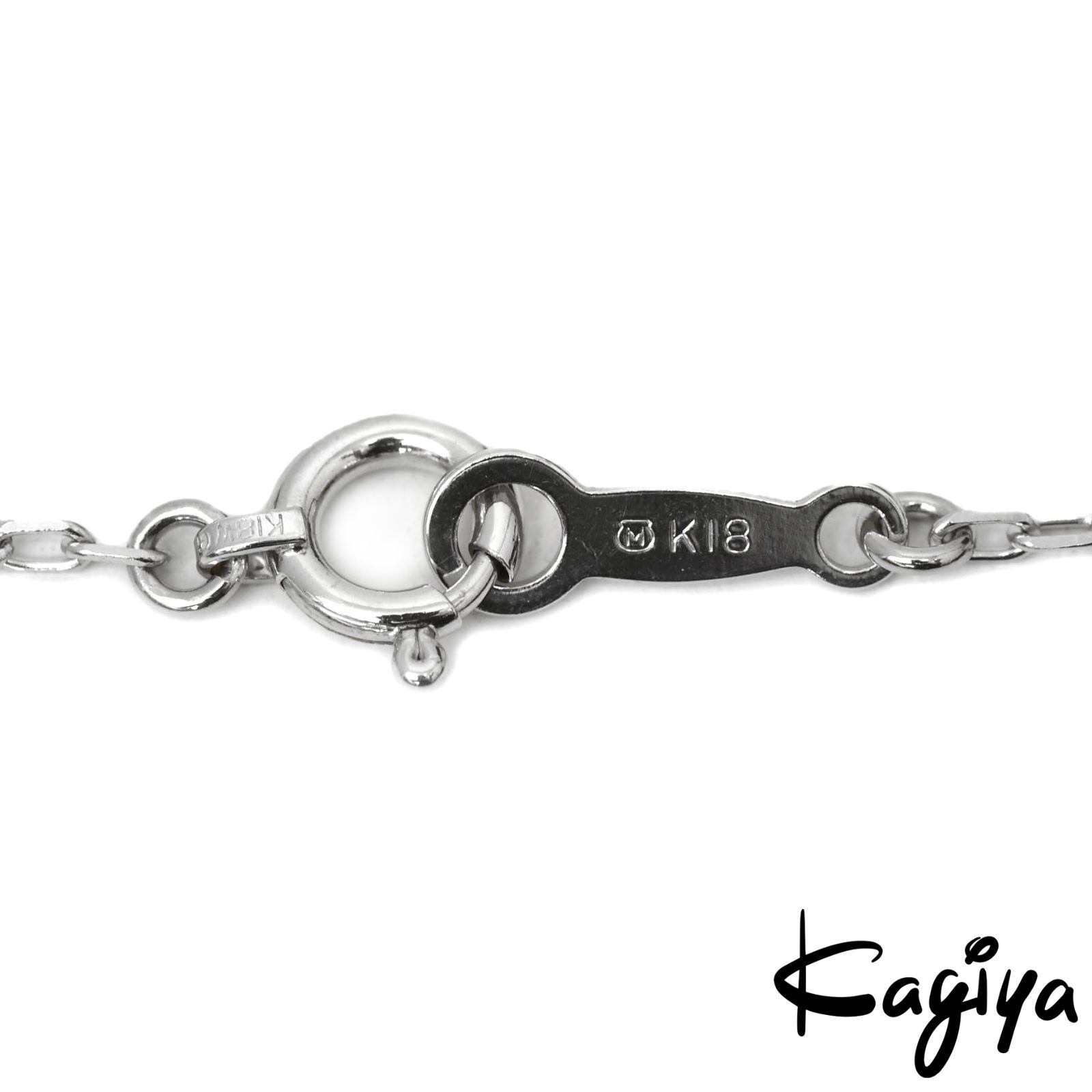 MIKIMOTO ミキモト K18 蝶モチーフ パール ダイヤ ネックレス 5.9g WG ホワイトゴールド バタフライ ダイヤモンド レディース ジュエリー アクセサリー